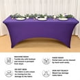 thumbnail image 4 of Pesonlook 3 Pcs 6 Ft Stretch Spandex Tablecloth, Purple Fitted Elastic Stretch Table Cover, Anti-Wrinkle Tight Rectangular Tablecloth, Patio Cocktail Table Cloth for Wedding, Banquet, Exhibitions, 4 of 6