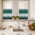 thumbnail image 3 of Gradient Gray Curtain Valances Set Modern Minimalist Black Gray Ocean Beach Kitchen Curtains 24&nbsp;inch Length Rod Pocket Valance and Tiers 3 Piece Set Small Bedroom Bathroom Laundry Decor, 3 of 9