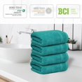 thumbnail image 2 of Infinitee Xclusives 100% Turkish Cotton Wash Cloths - 12x12 Inches Pack of 4 Face Towels,Teal, 2 of 8