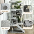 thumbnail image 4 of 53" Cat Tree Scratching Large Kitten Play House Multi-Level Activity Center Pet Furniture, Grey, 4 of 6