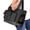 Black, variant on Premium PU Leather & Oxford Pet Carrier, Foldable Airline-Approved Travel Bag for Small-to-Medium Cats & Dogs - Waterproof Portable Purse with Breathable Mesh