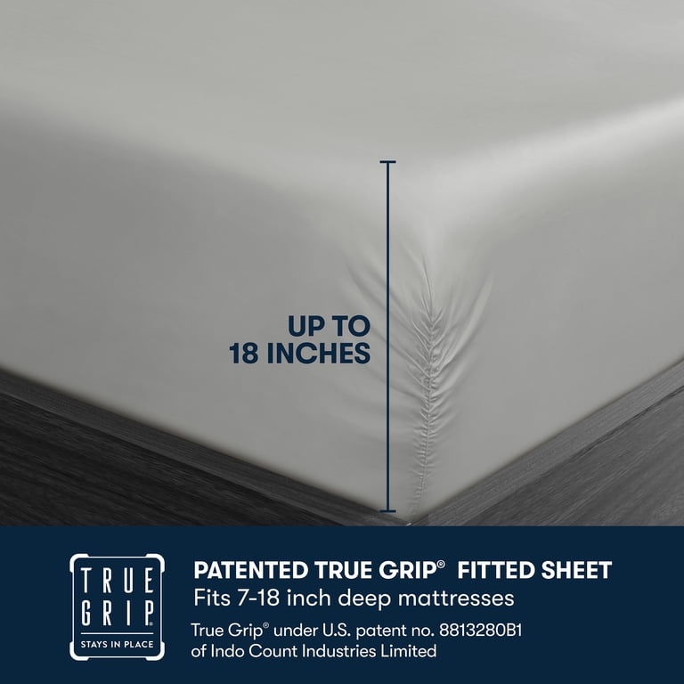 Serta 6-Piece 800 Thread Count Gray Cotton Rich Adult Bed Sheet