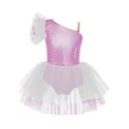 thumbnail image 5 of Raenseen Girls Mermaid Fish Scales Print Tutu Ballet Dance Performance Dress Pink 8, 5 of 7
