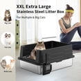 thumbnail image 2 of FFZ Stainless Steel Cat Litter Box Large Without Cover, 2 of 6
