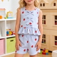 thumbnail image 5 of QNANSPI Girls Clothes, Kids Shorts Sets, Little Girls 1-8 Years Summer Cute Bow Printed Top and Shorts Comfortable Casual Kids 2 Piece Clothing Outfit Set, 5 of 6