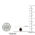 thumbnail image 3 of Dazzlingrock Collection 6X4mm Pear Garnet & Round White Diamond Teardrop Pushback Stud Earrings for Women (0.15 ctw, Color I-J, Clarity I2-I3) in 10K White Gold, 3 of 4