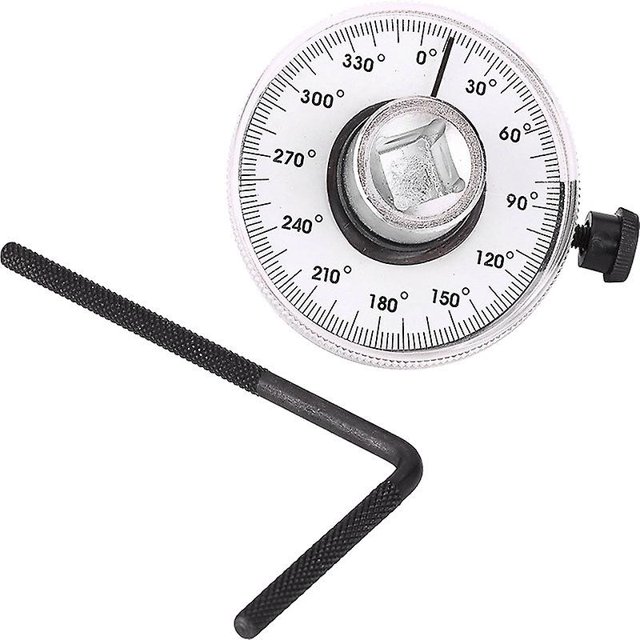 Medidor de ángulo de torsión, Torques angulares 360 Ajustable Medidor de torsión de 1/2 pulgada con llave de accionamiento, Herramienta de medición de ángulo de torsión para automóvil, Negro, Banb de una pieza ShuxiuWang 8390614262690