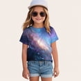 thumbnail image 2 of UAYOTSE Girl's Graphic Tees Kids Cute Shirts Nebula Slogan Loose Fit Casual Summer Tops,Sizes 3-4 Years, 2 of 4