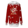 thumbnail image 4 of Fiaer Womens Sweatshirts Dress Christmas Hoodie Reindeer Printed Oversized Long Sleeve Trendy Comfort Tops with Pocket Red XL, 4 of 5
