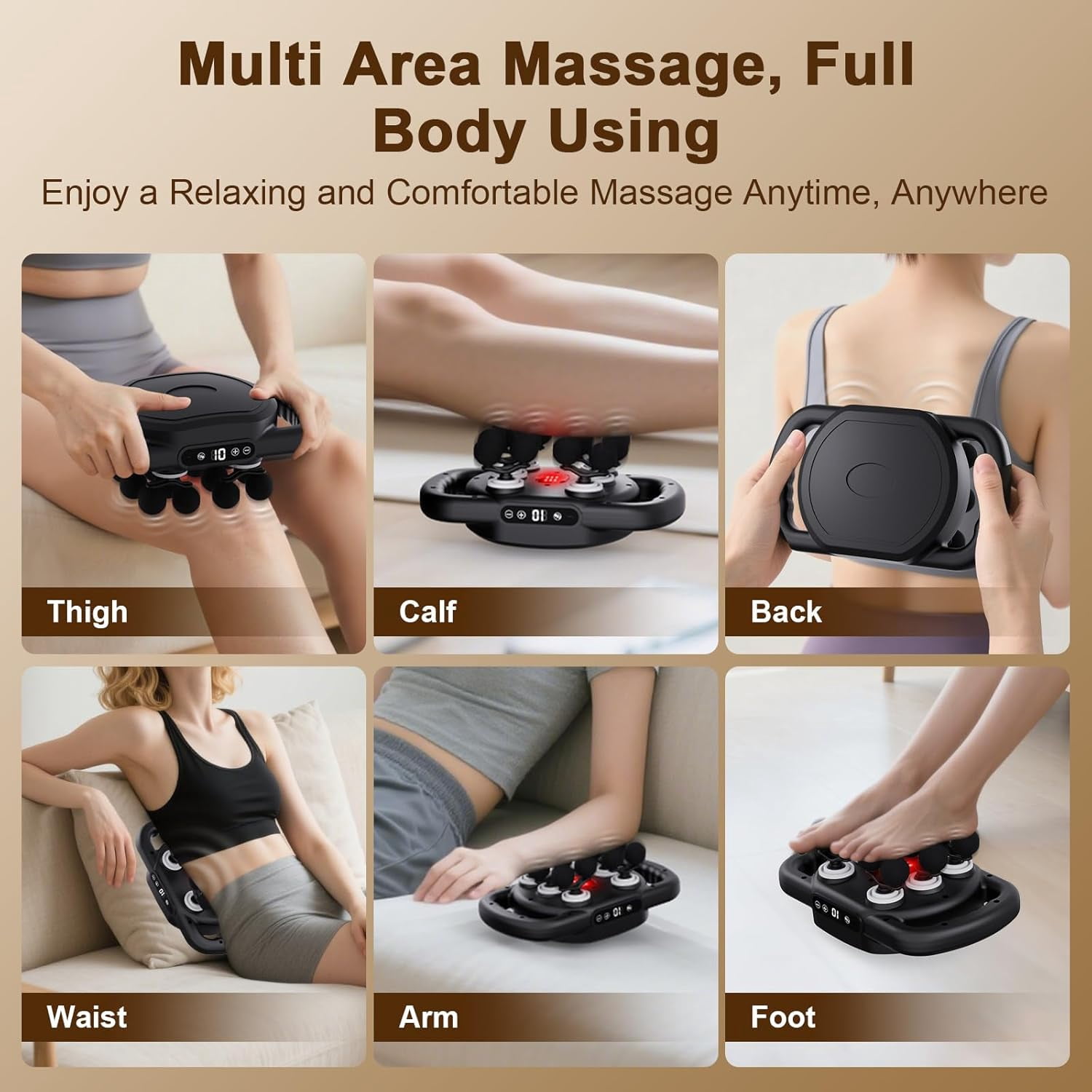 12 Head Massage Gun Deep Tissue with 9 Levels & 9 Modes Electric Percussion Massager for Full Body Muscle Pain Relief