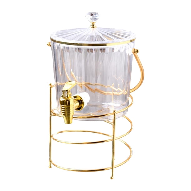Dispensador de bebidas, jarra de agua fría de 2,, jarra de agua multiusos para el hogar, contenedor de bebidas para fiestas, hogar, nevera, restaur Estante de grifo transparente Gloria Dispensador de bebidas