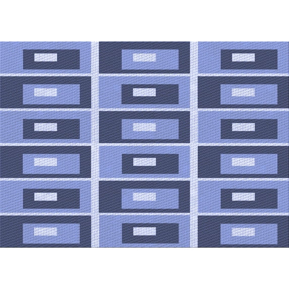 Ahgly Company Machine Washable Indoor Rectangle Transitional Day Sky Blue Area Rugs, 2' x 4'