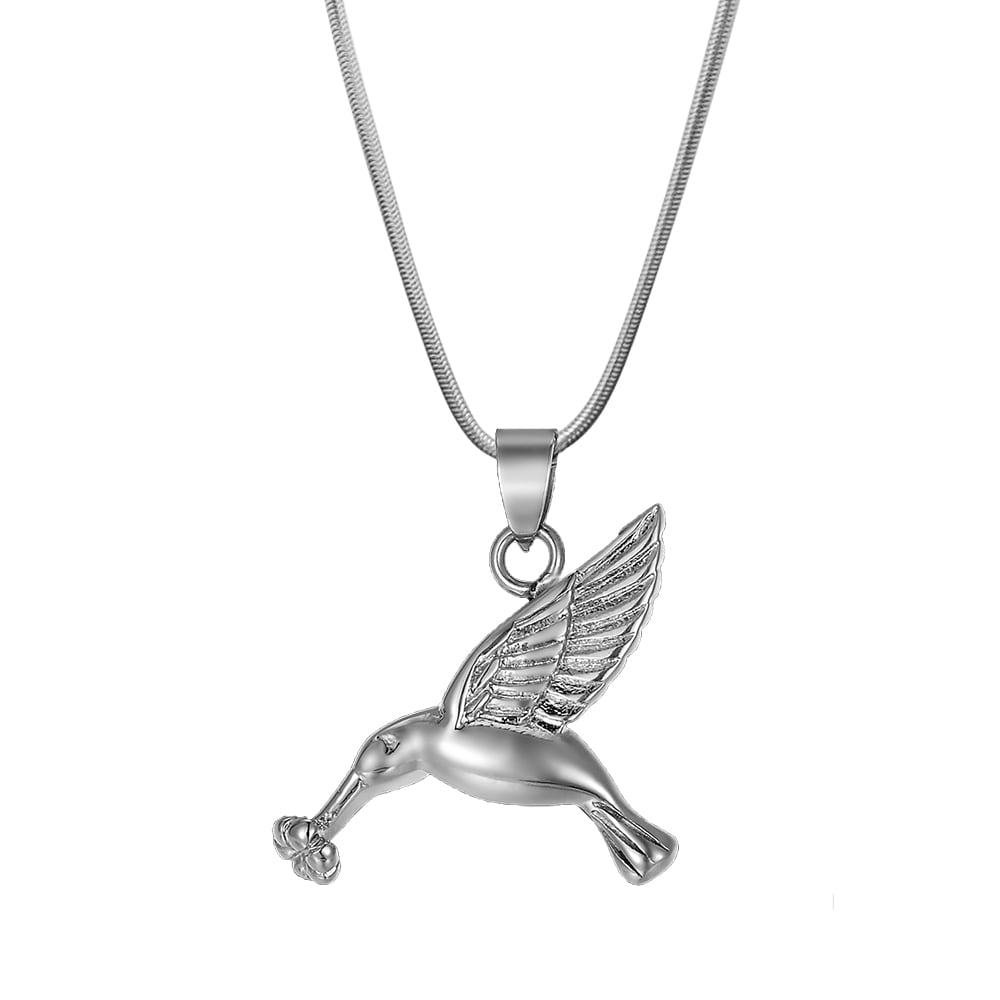 Cremation Grandmum Jewelry for Ashes Memorial Urn Necklace Sterling Silver Hummingbird Pendant Keepsake as a Memorial Always in My Heart Memory Necklace Gift 