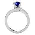 thumbnail image 2 of Mauli Jewels Engagement Rings for Women 1.15 Carat Tanzanite and Diamond Twin Shank Engagement Ring Crafted 4 Prong-Setting 14k Solid White Gold, 2 of 6