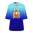 thumbnail image 3 of Plus Size V-Neck Fall T Shirt Women Funny Graphic Fall Vibes Casual Loose Short Sleeve Tunic Tops Blouse, 3 of 3