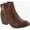 BROWN FAUX LEATHER, variant on PAMA-02 Women's Blocked Heels Ankle Booties