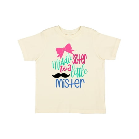 

Inktastic Middle Sister to a Little Mister Gift Toddler Toddler Girl T-Shirt