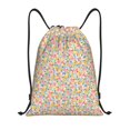 thumbnail image 1 of Xecao Watercolor Wildflowers Pattern Sports Drawstring Backpack - String Swim Gym Bag with Wet Proof Pocket for Women&Men-Small, 1 of 6