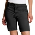 thumbnail image 3 of BiZtdJrK Casual Work Shorts for Women High Waist Straight Leg Shorts Slim Fit Solid Bermuda Shorts with Pockets Black XXL, 3 of 10