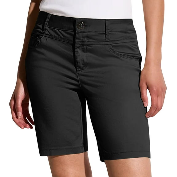 Tnhcen Women's Casual Loose Fit Bermuda Shorts · Twill Solid Color Shorts · Breathable Office Wear S-2XL · Plus Size Dressy Casual Bottoms