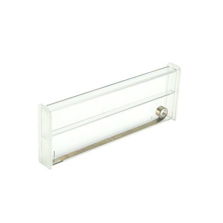 the home edit wide expandable drawer divider for kitchen and any drawer 1.375 x 2.5 x24 clear pet durable plastic
