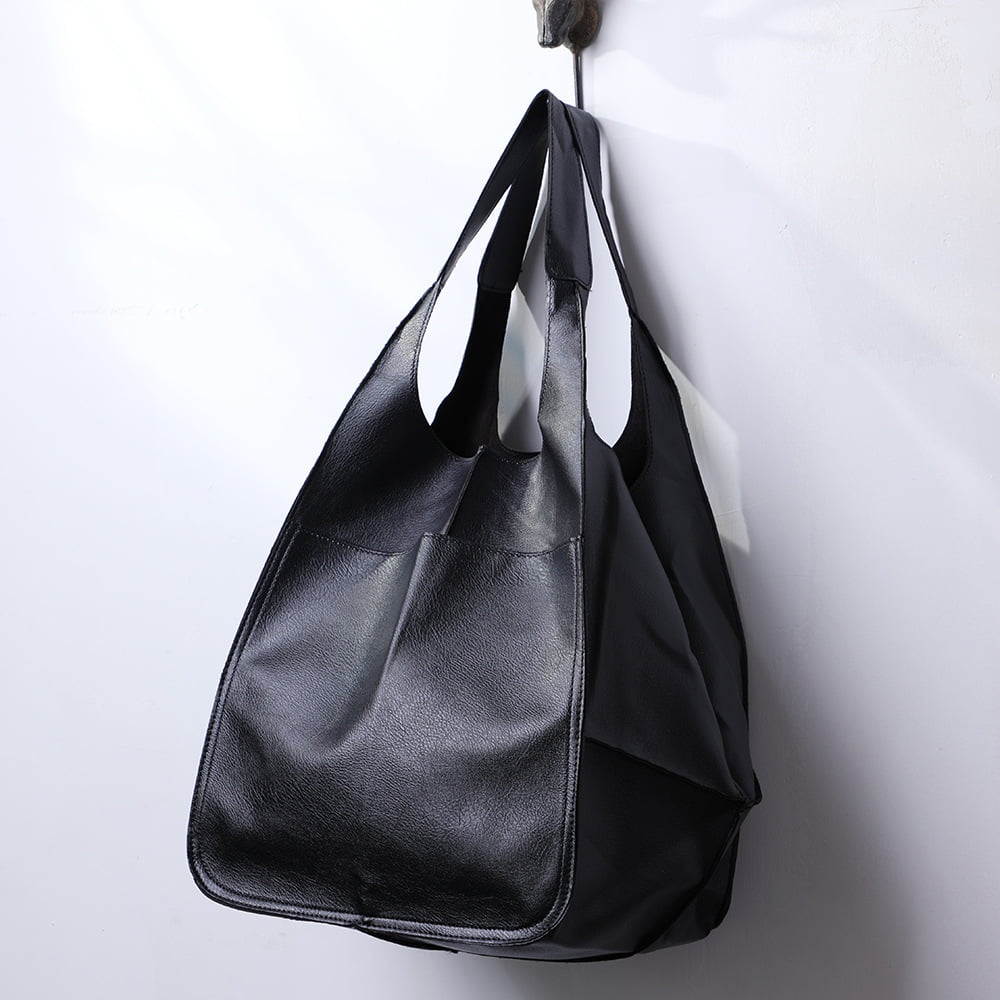 Women Pratical Slouch PU Soft Leather Large Handle Shoulder Handbag Tote Hobo Shopper Work Bag 