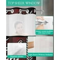 thumbnail image 4 of No Hook Shower Curtain with Snap in Liner, Boho Moroccan Red and Black Gradient Striped Geometric Hotel Shower Curtains for Bathroom, Washable Shower Curtain Liner Set with Mesh Top Window, 72”x78”, 4 of 6