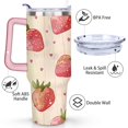 thumbnail image 3 of 40oz Cute Red Strawberry Stainless Steel Flip Straw Tumbler Spill Proof Travel Cup Double Wall Vacuum Insulated Coffee Mug with Top Handle, 3 of 6