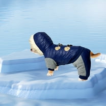 Winter Warm Coat Clothing,Hooded Four-Legged Dog Jacket Cotton-Padded for Puppy Cat Doggie Pets Dog Clothes Apparel Clothing Walking Outdoors In Cold Weather,Navy M
