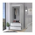 thumbnail image 5 of Pemberly Row Contemporary Engineered Wood Armoire with 2-Drawers in White, 5 of 5