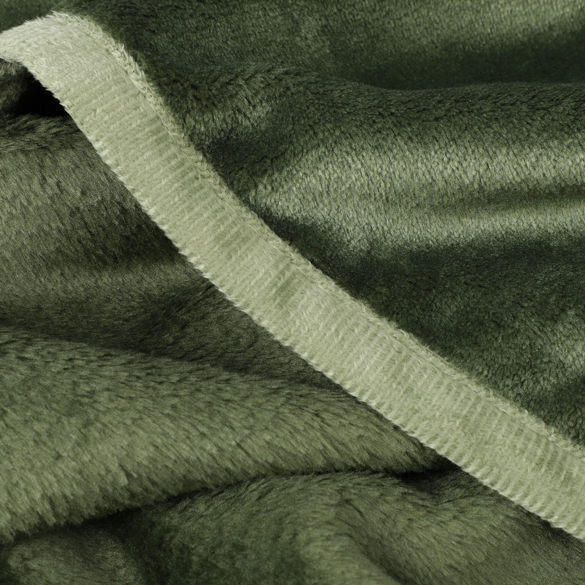 Unique Bargains Flannel Fleece Blanket Soft Luxury Hemmed Fern Green 30"x40"