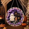 thumbnail image 5 of Special Shaped Diamond Art Hanging Kit for Adults, Halloween Ghost Wreath DIY Rhinestone Painting Craft Set, Pearl Gem Diamond Painting Pendant for Indoor Home Door & Wall Decoration, 5 of 6