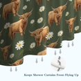 thumbnail image 6 of Green Highland Cow Daisy Pattern Shower Curtain 36"x72" ,Bathroom Decorative Shower Curtains Set with 12 Hooks,Modern Waterproof Washable Shower Curtain, 6 of 6