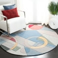 thumbnail image 2 of SAFAVIEH Rodeo Drive Clarissa Abstract Wool Area Rug, Blue/Multi, 4' x 4' Round, 2 of 7