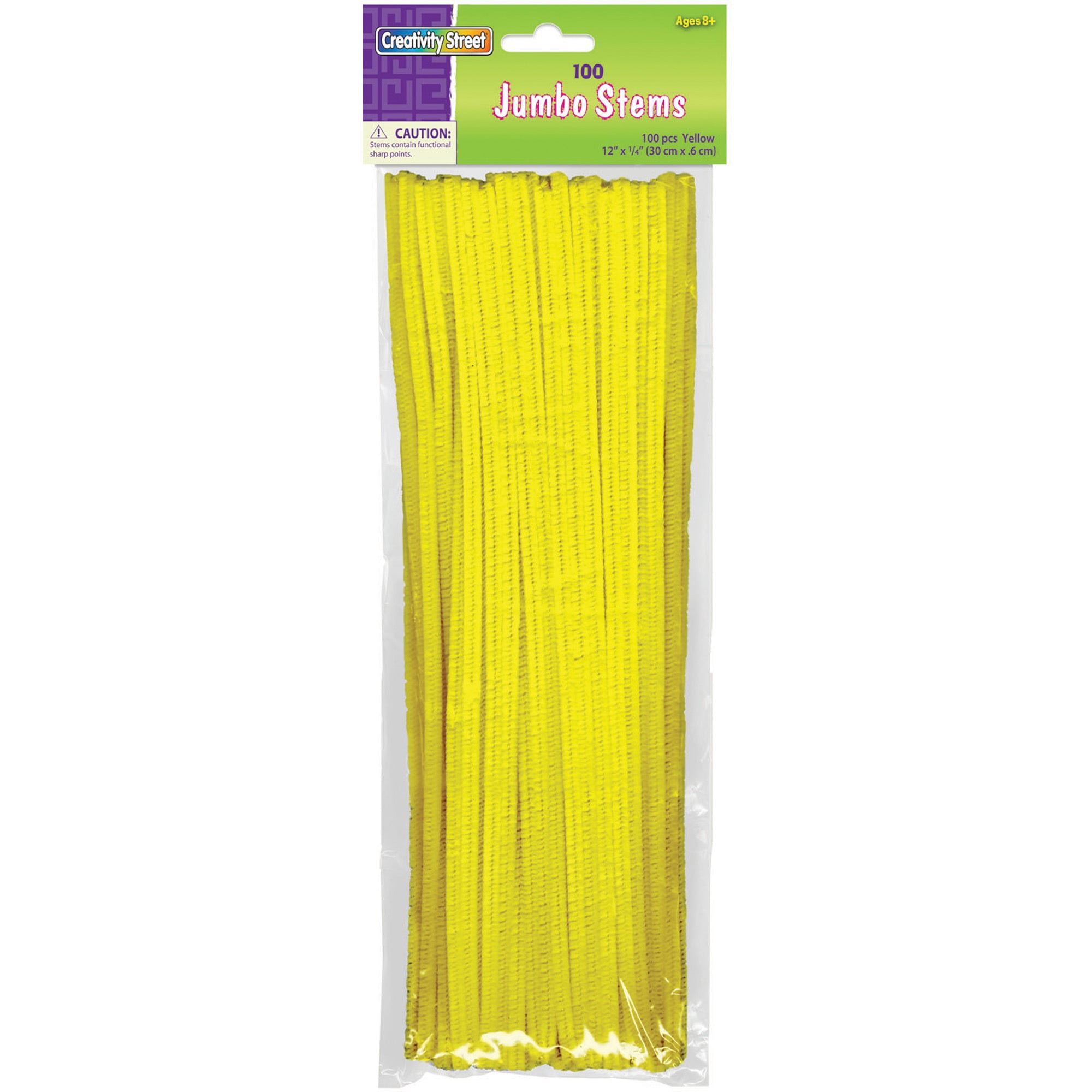 10 pack 6mm wide long 12" YELLOW chenille craft stems pipe cleaners 30cm 