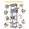 thumbnail image 3 of Hzuaneri Cat Tree, 82.6" Tall Large Multi‑Level Indoor Cat Tower with Scratching Posts, Hammock & Pom Poms, Light Grey, 3 of 9