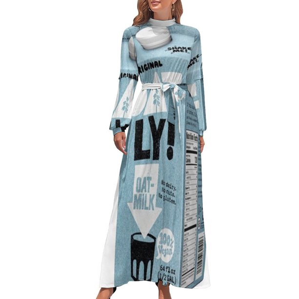 Vestido largo vegano de leche de avena vestidos de noche de lujo 2024 vestido elegante ropa de mujer