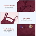 thumbnail image 4 of Unique Bargains H Style Apron Kitchen Cooking Aprons Long Artist Painting Apron with 2 Pockets Wine Red, 4 of 5