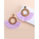 thumbnail image 3 of 2 pares de pendientes de ratán, pendientes bohemios trenzados con borlas geométricas ligeras, pendientes trenzados de hierba hechos a mano para mujer, 3 of 5