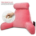 thumbnail image 5 of Clara Clark Bed Rest Reading Pillow with Arms and Pockets- Premium Memory Foam Pillow, Large, Pink, 5 of 7