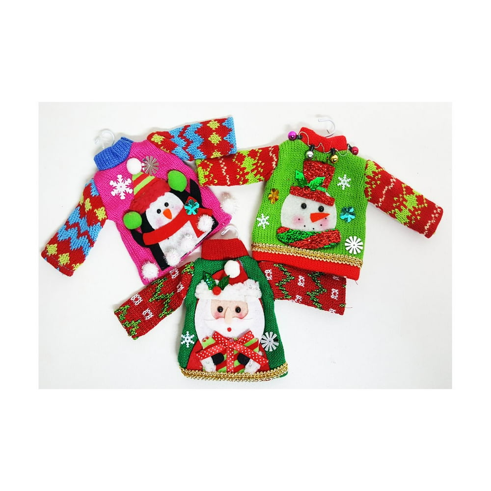 Macy's Holiday Lane Ugly Sweaters Ornament Set of 3