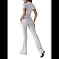 thumbnail image 3 of Pantalón de Traje de Corta Ajustado de Color Liso Gris Talla S, 3 of 9