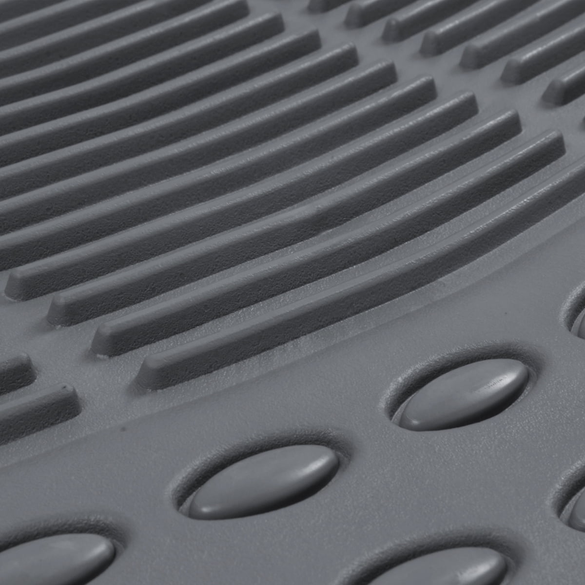 BDK Front Car Rubber Floor Mats, 2-Piece, Black Beige Gray, Heavy Duty