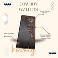 thumbnail image 4 of Leather Long Wallet Floral Embossed Tooled Bi Fold Soft Leather Texas Concho Lone Star Checkbook Style Cowboy Hand Crafted High End Mens Wallets Leather Gifts For Men (Coffee), 4 of 5