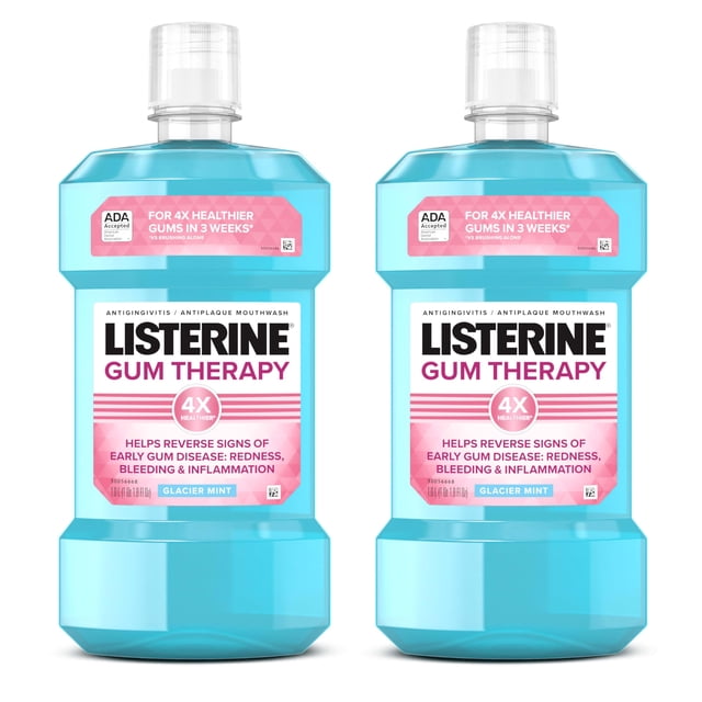 Enjuague bucal Listerine Gum Therapy, antiplaca, paquete doble de 1 litro