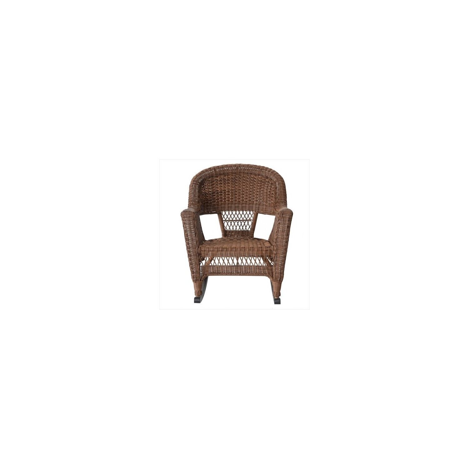 Jeco 3pc Rocker Wicker Chair Set With Green Cushion-Finish:Honey - image 2 of 2