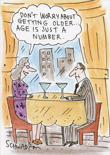 Oatmeal Studios Couple with Martinis Funny / Humorous Birthday Card