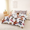 thumbnail image 3 of Homewish Dachshund Skateboard Bedding,Cartoon Dogs Duvet Cover Full,White,Polkadot Reversible,3-Piece,1 Duvet Cover and 2 Pillowcases, 3 of 6