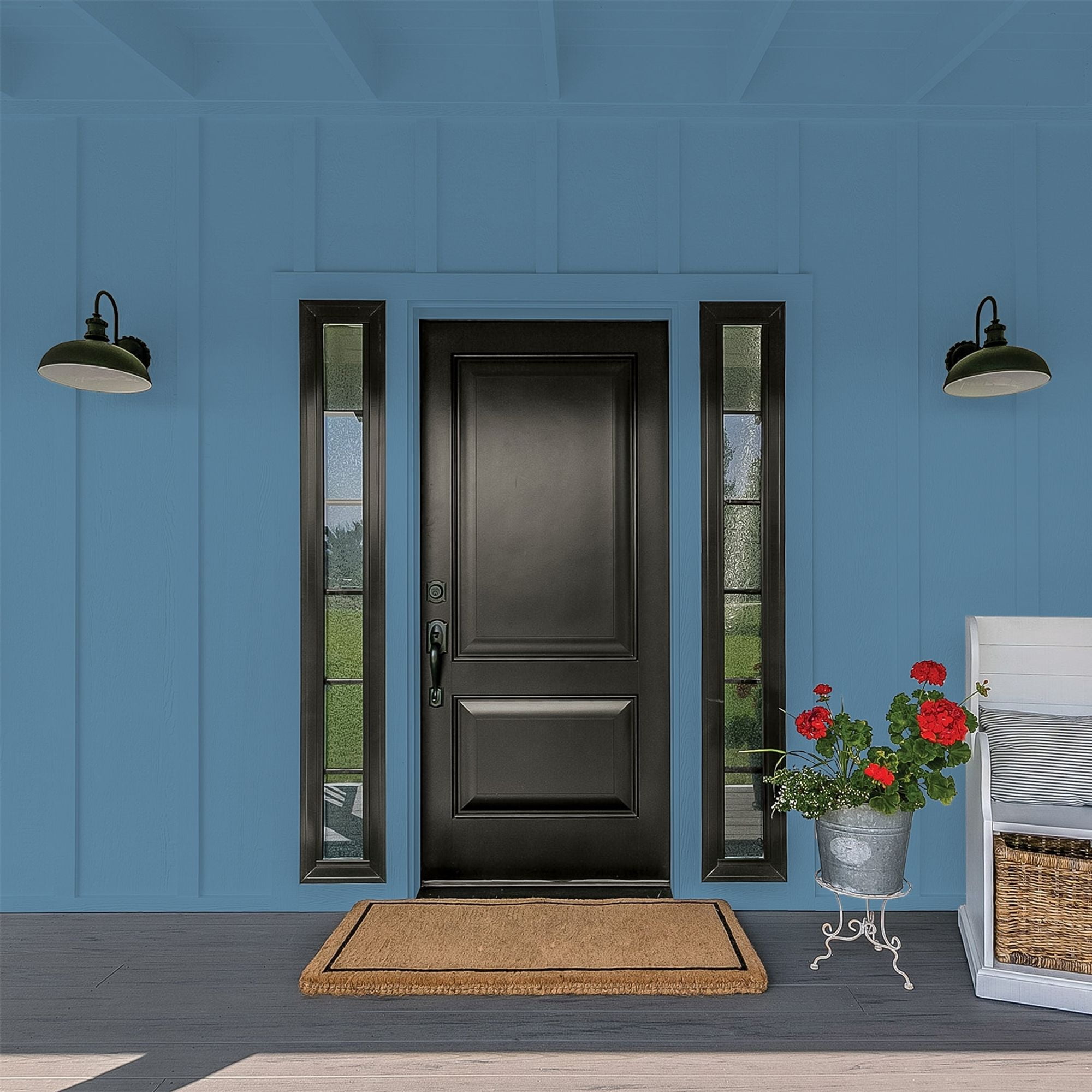 HEP Smoke Blue Exterior Paint + Primer Flat , 1 Gallon