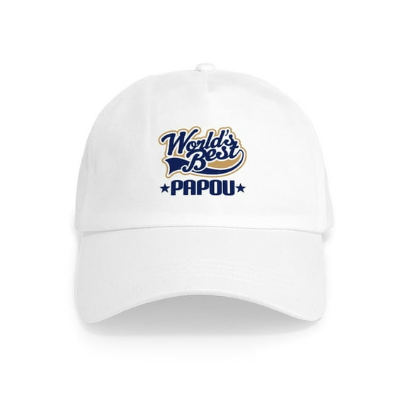 CafePress - Papou (Worlds Best) Cap - Adjustable 100% Brushed Unisex Casual Cotton Baseball Cap, Beige, 1